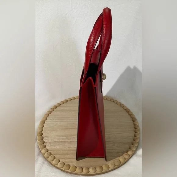 BVLGARI - Vintage - Red leather structured tote **35% OFF** - Picture 2 of 9